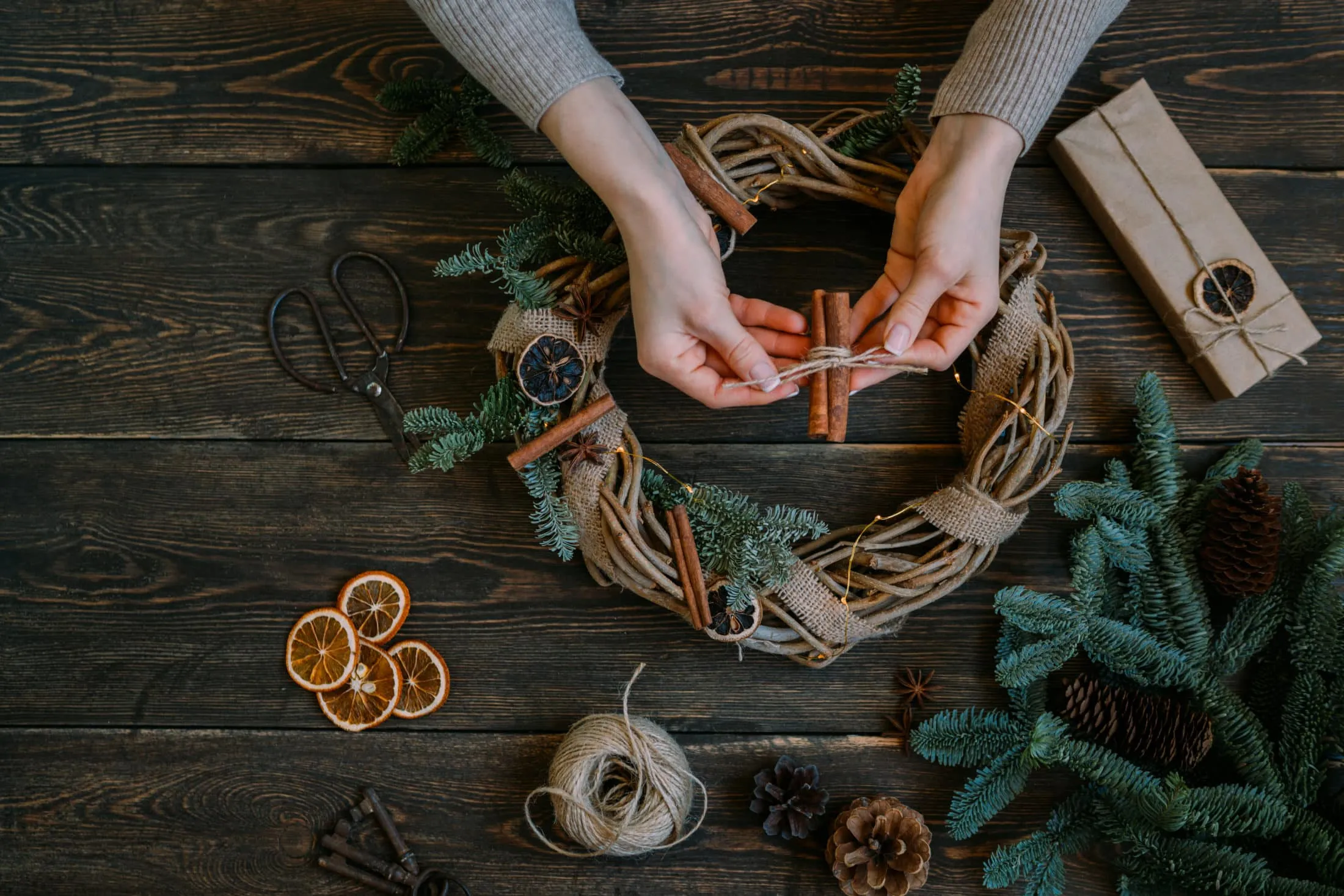 adventi koszoru narancs fahej