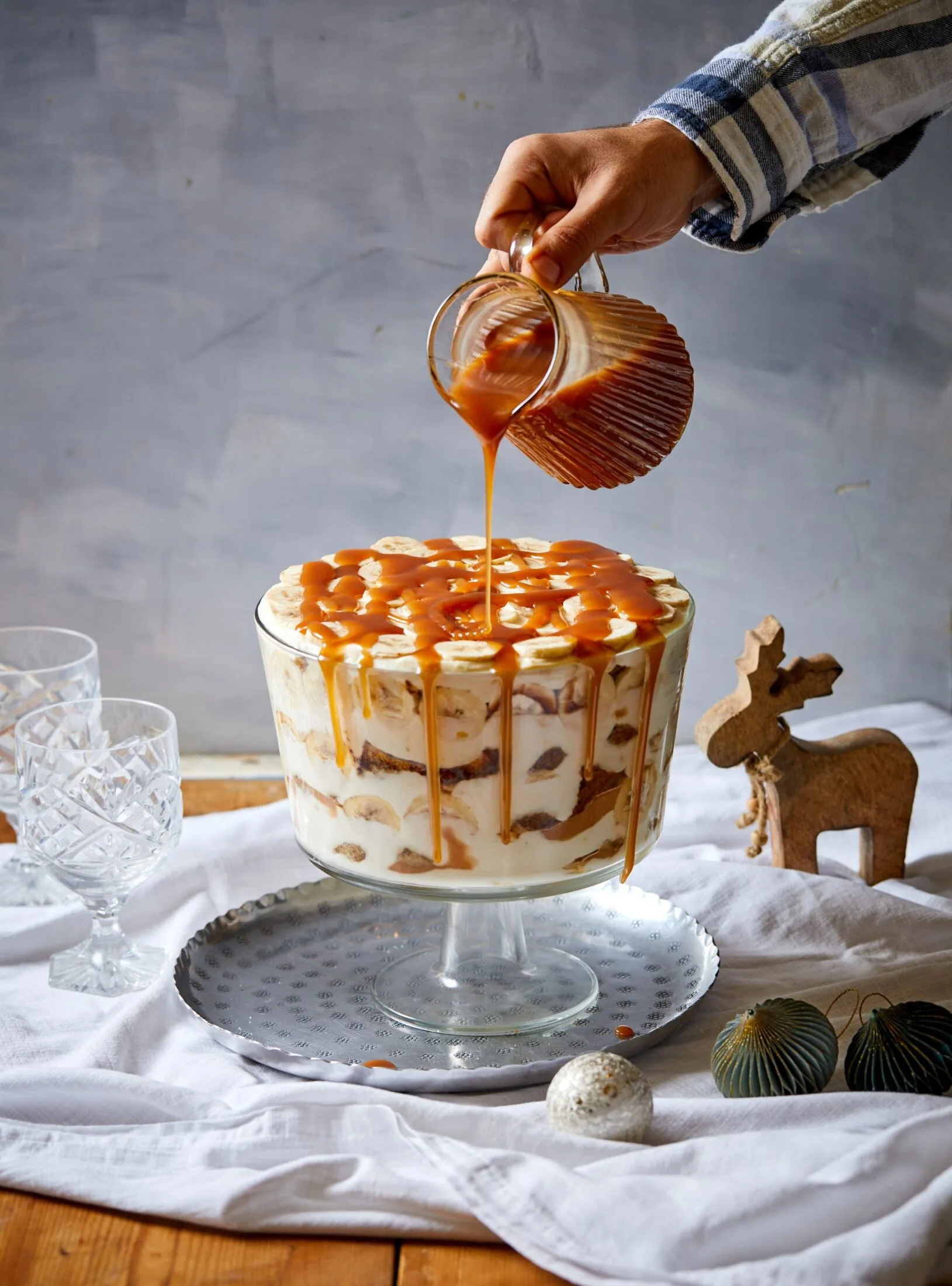 Banános-karamellás tiramisu-trifle