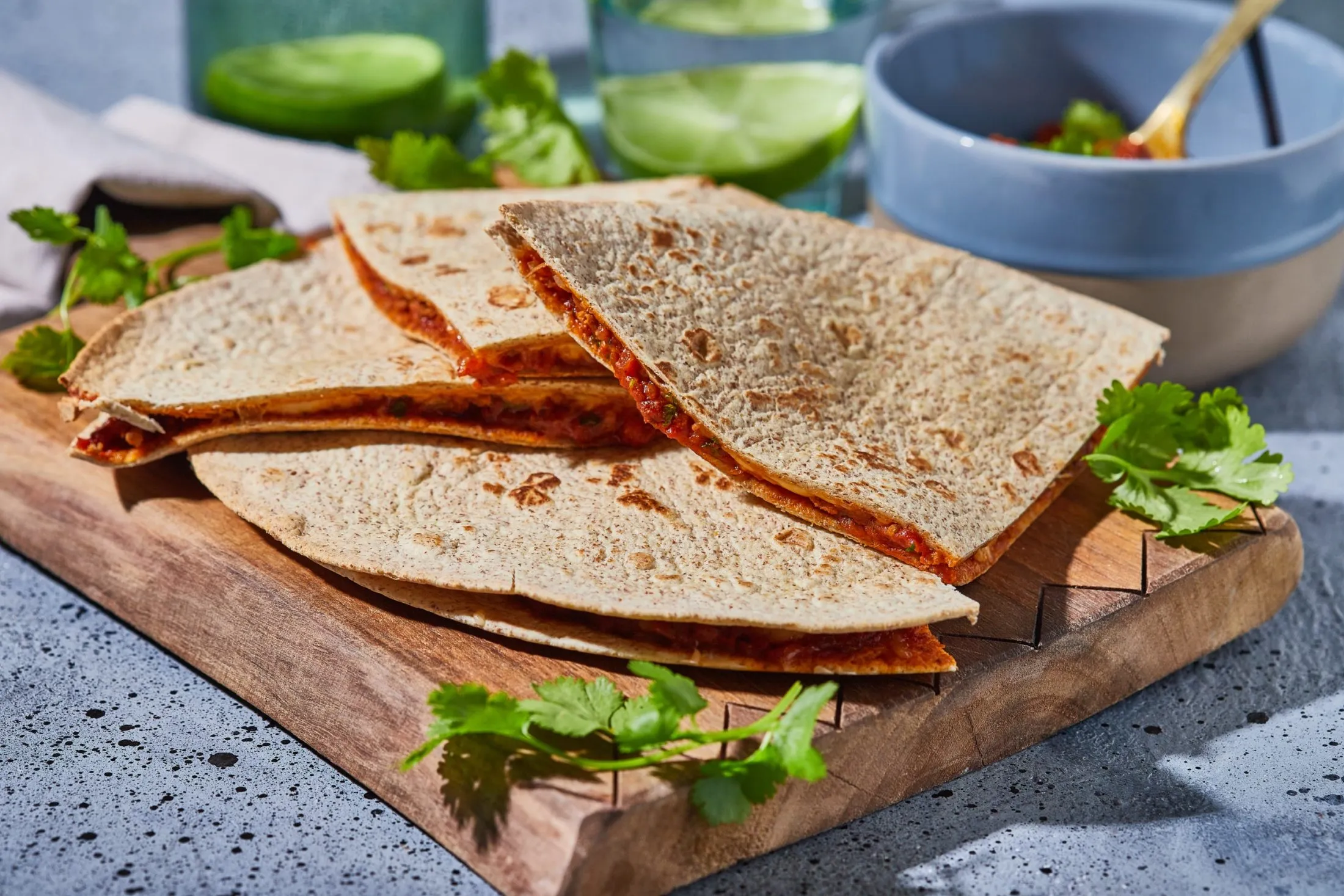 Chilis marharaguval töltött quesadilla
