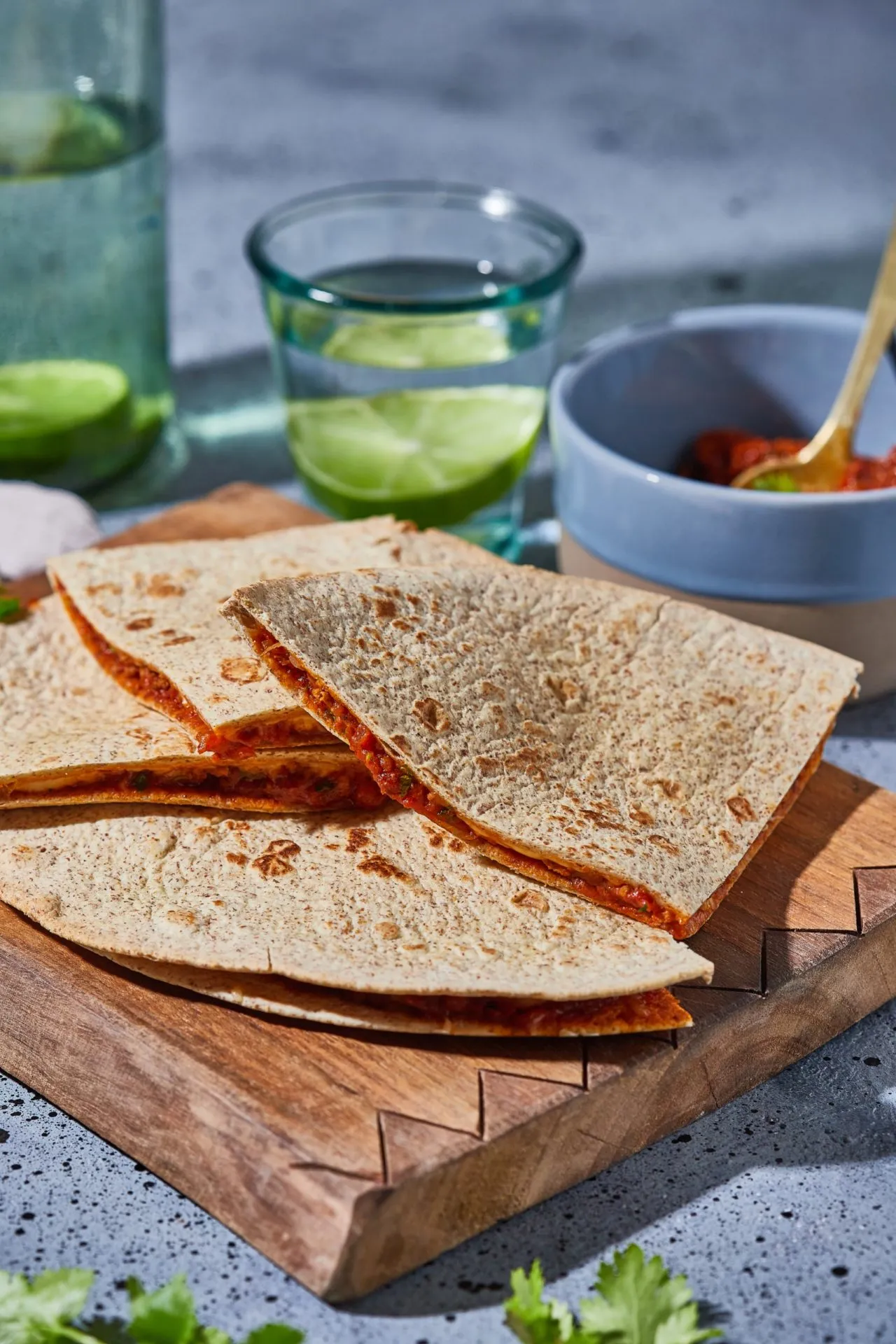 Chilis marharaguval töltött quesadilla