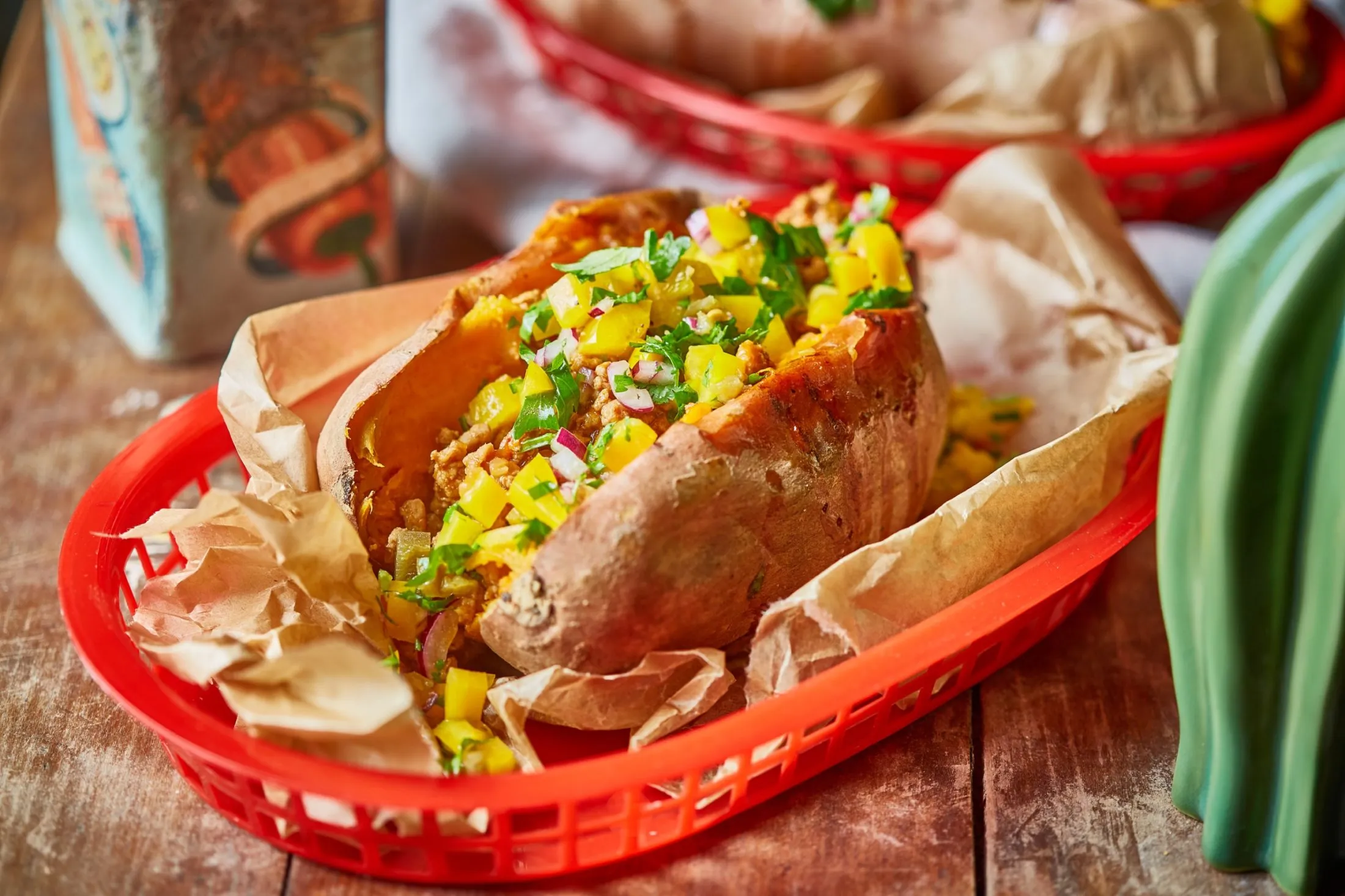 BBQ pulykahúsos édesburgonya jacket potato