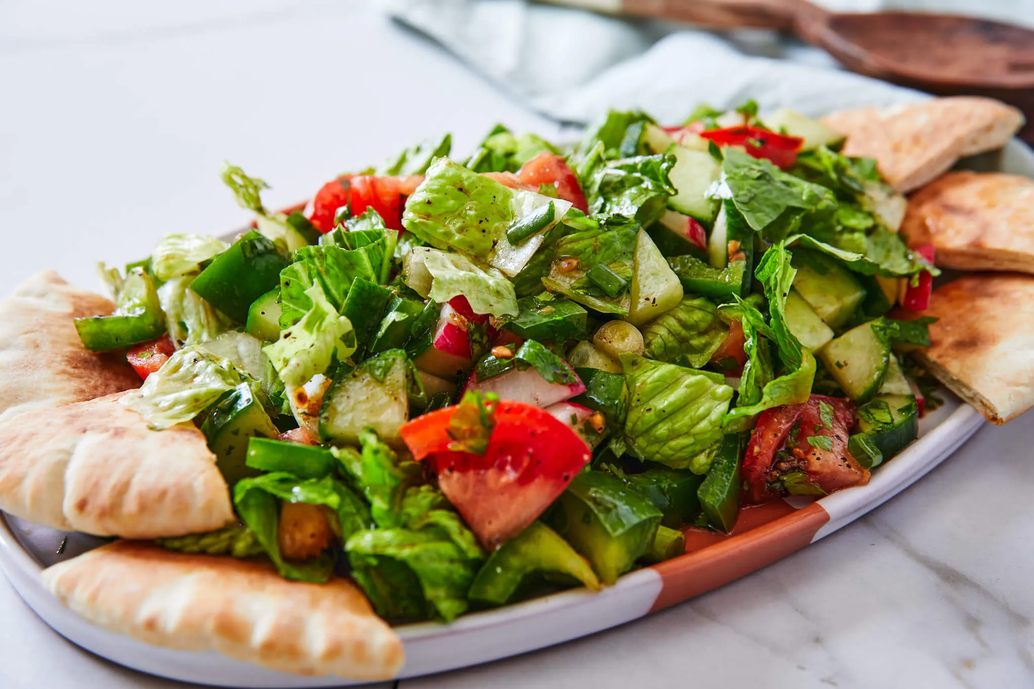 Libanoni kenyérsaláta, avagy zöld fattoush