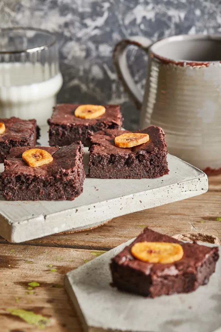 liszmentes banános mogyorókrémes brownie szelet