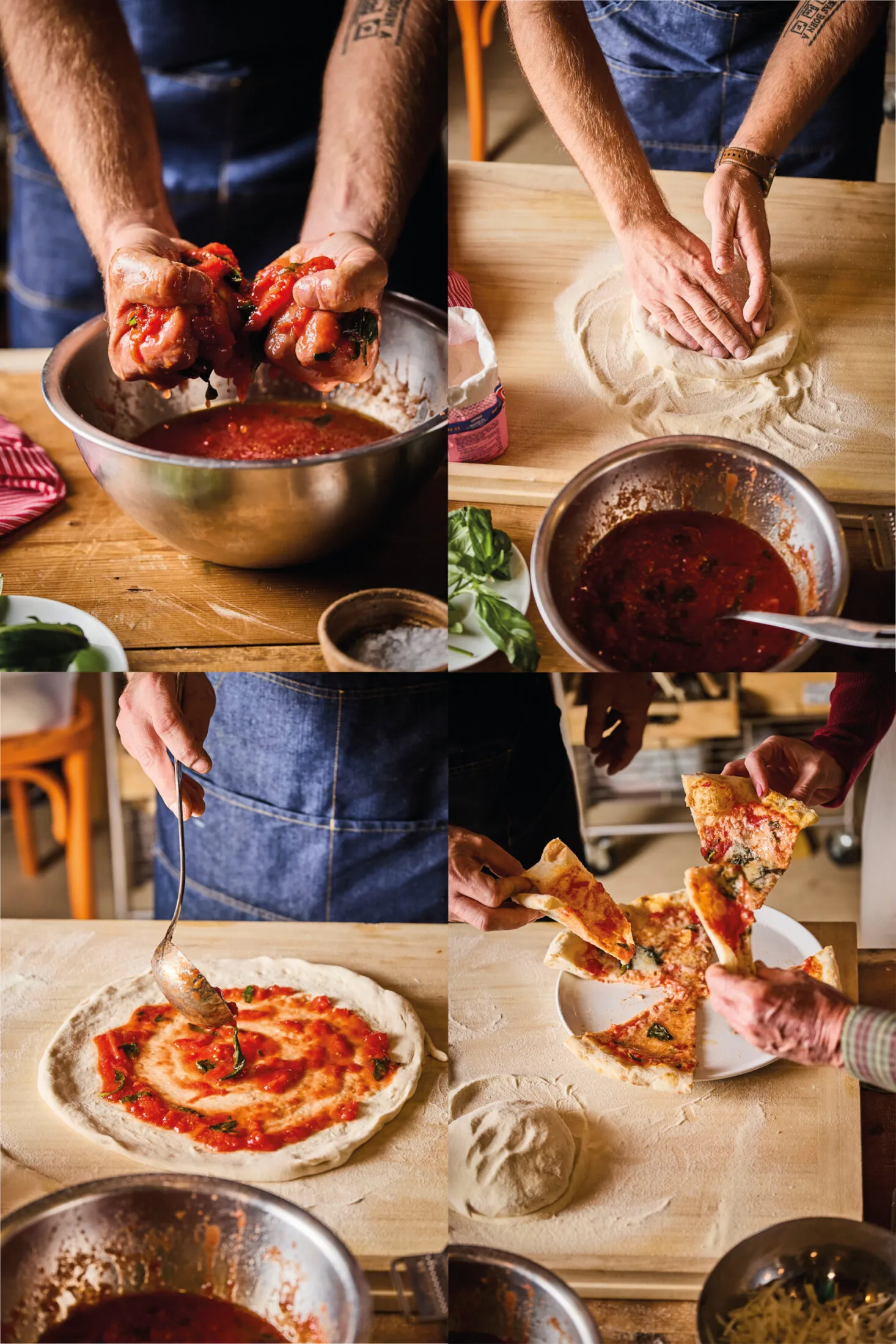 Pizzaszósz házilag paradicsomból bazsalikommal és parmezánnal