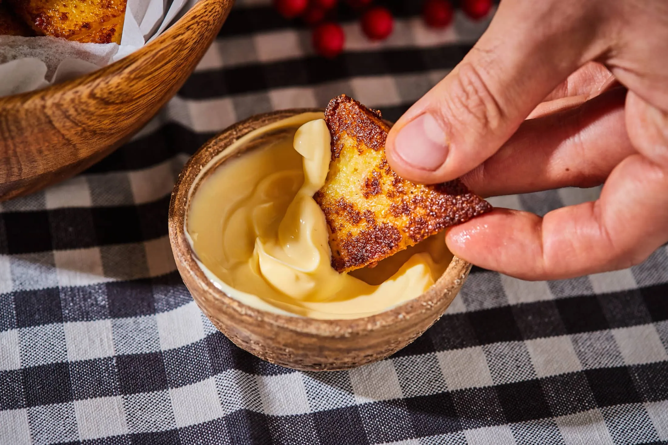 Baconös polenta snack
