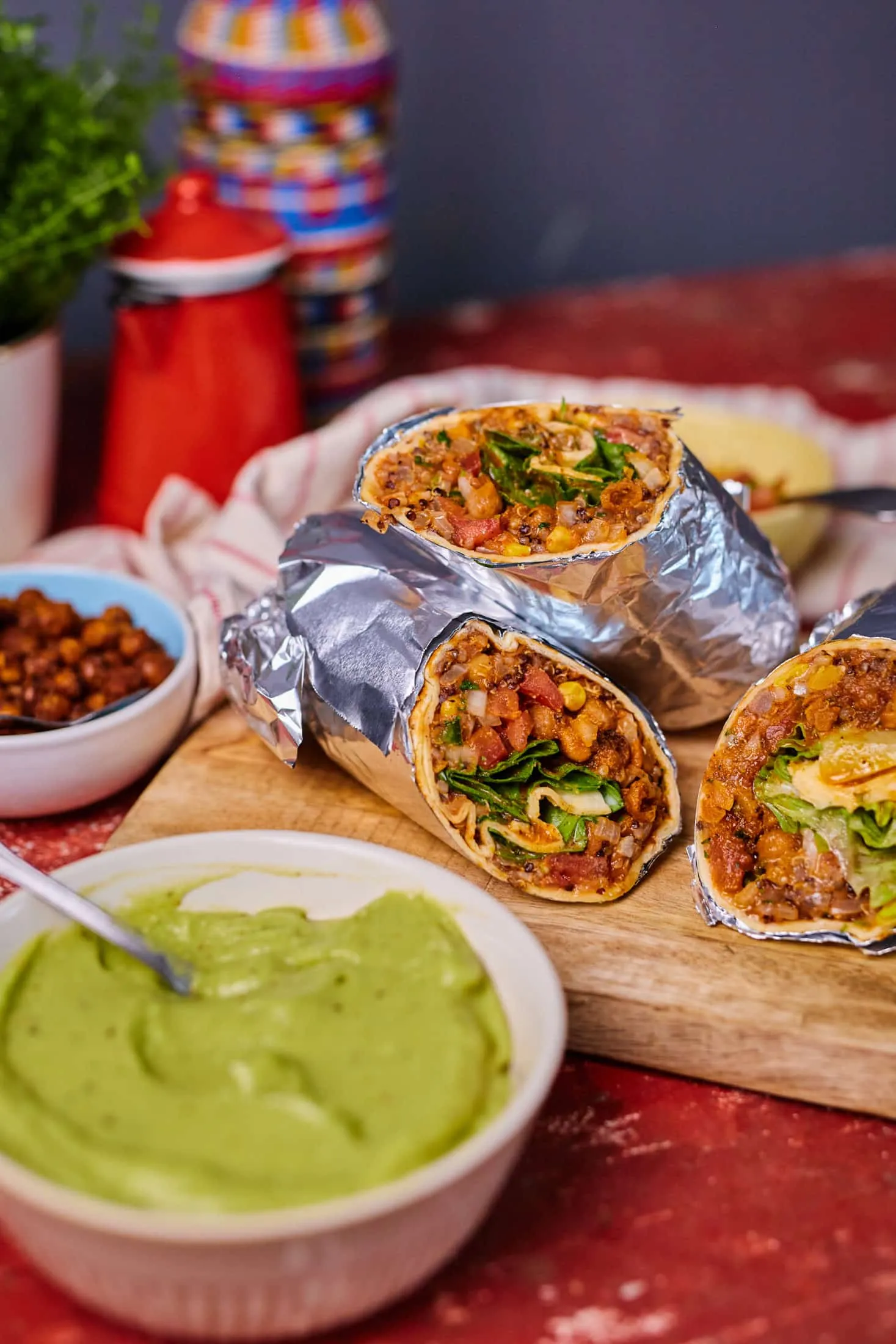 Quinoás-csicseriborsós burrito
