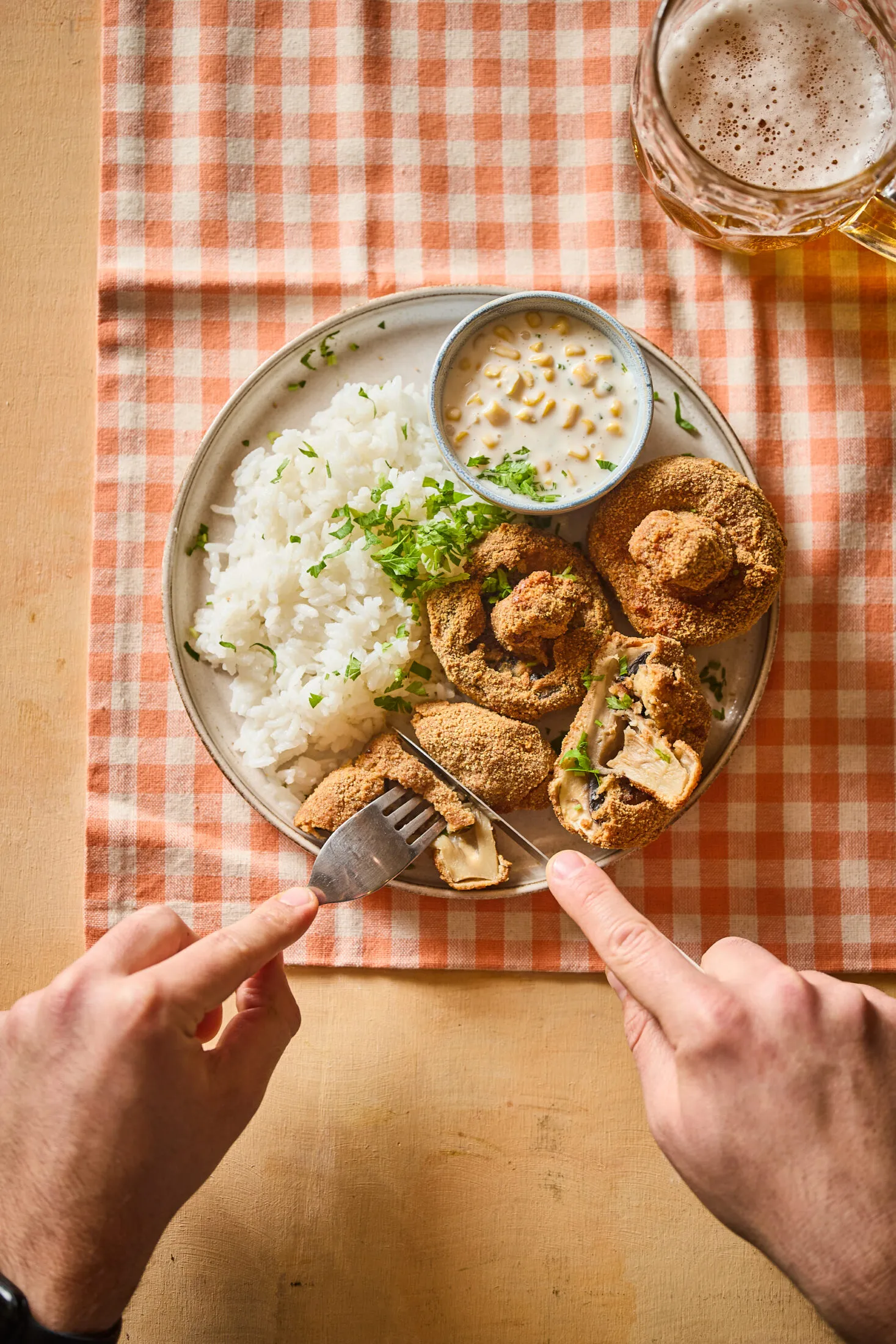 Rántott gomba air fryerben recept