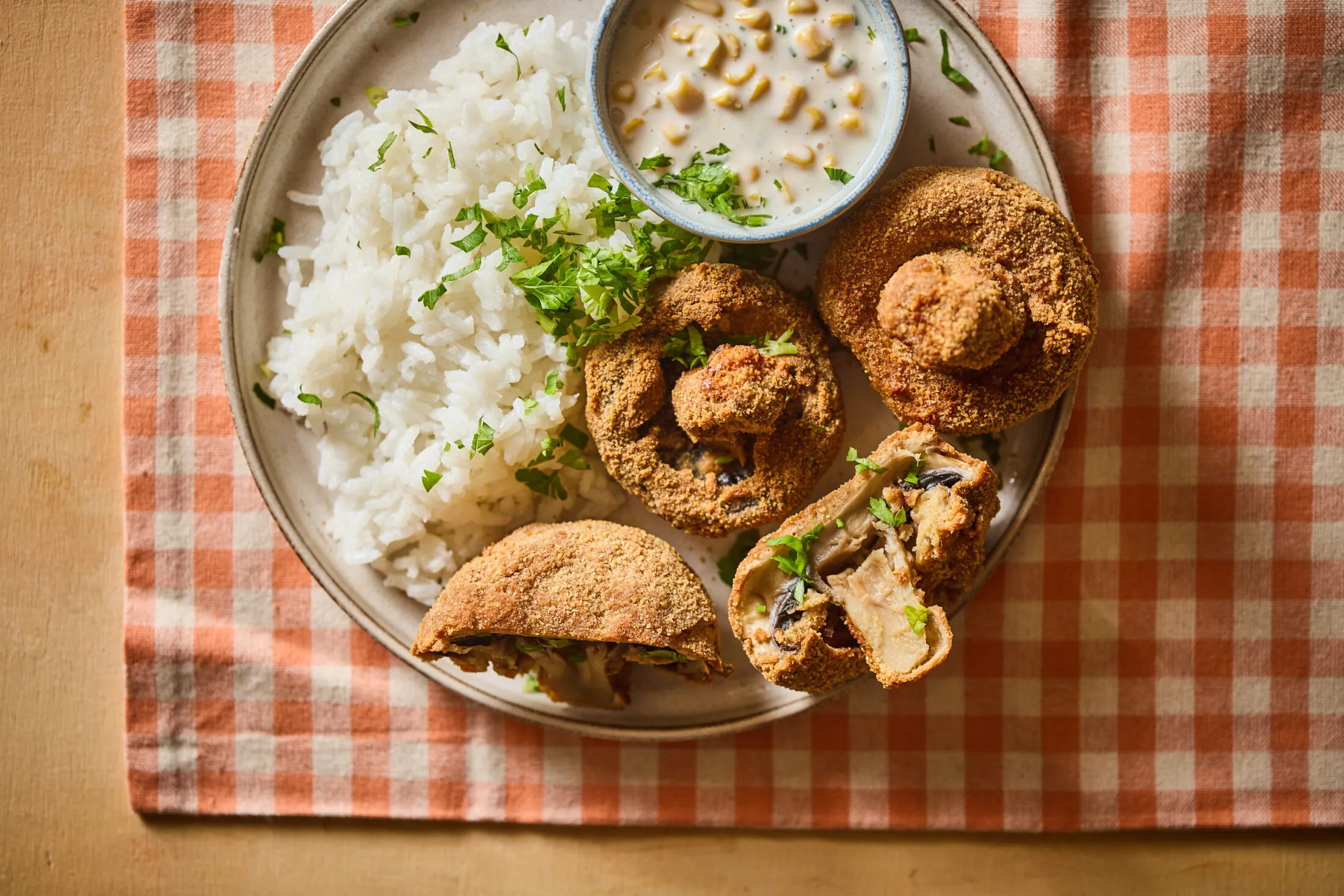 Rántott gomba air fryerben recept