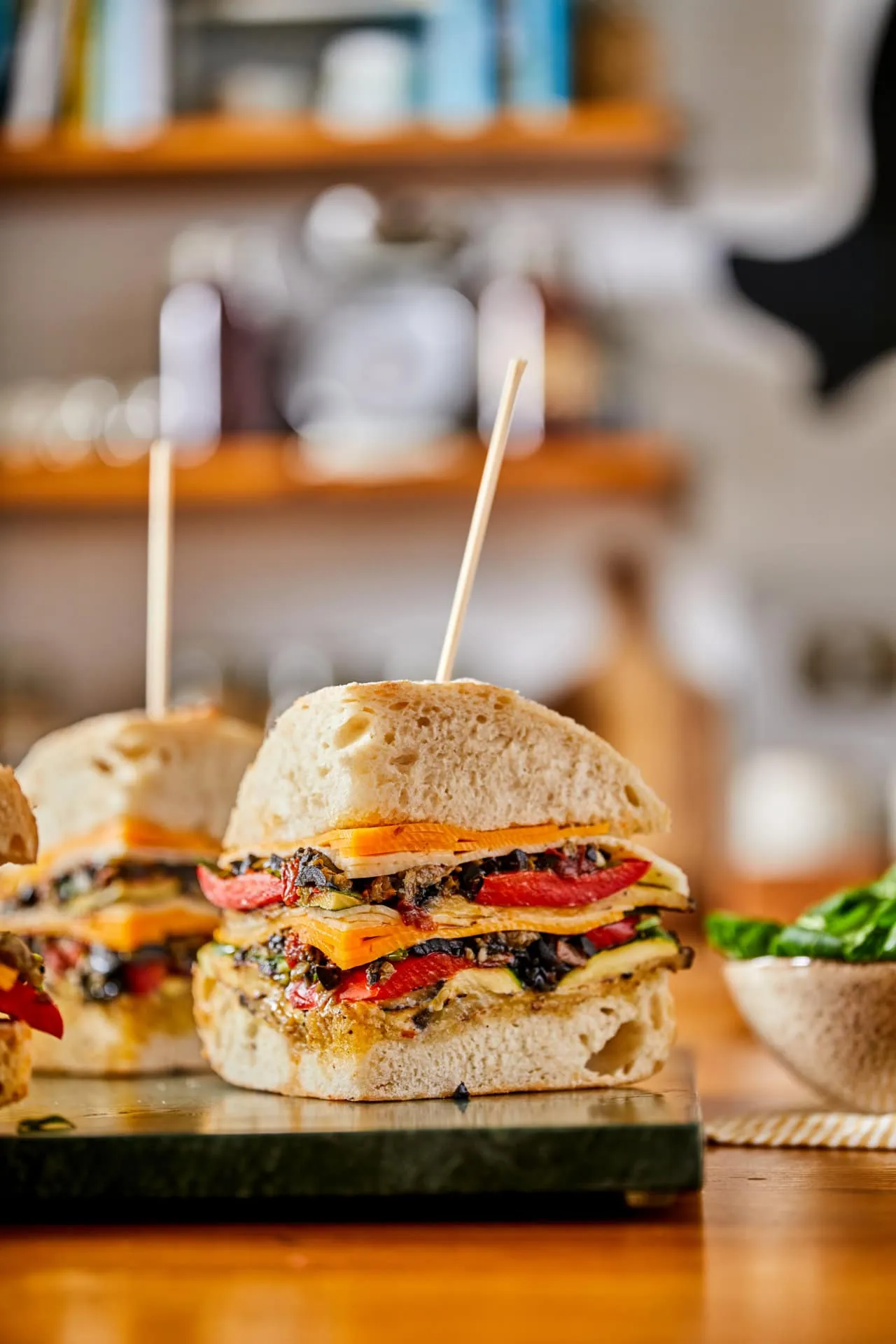 Vega muffuletta szendvics