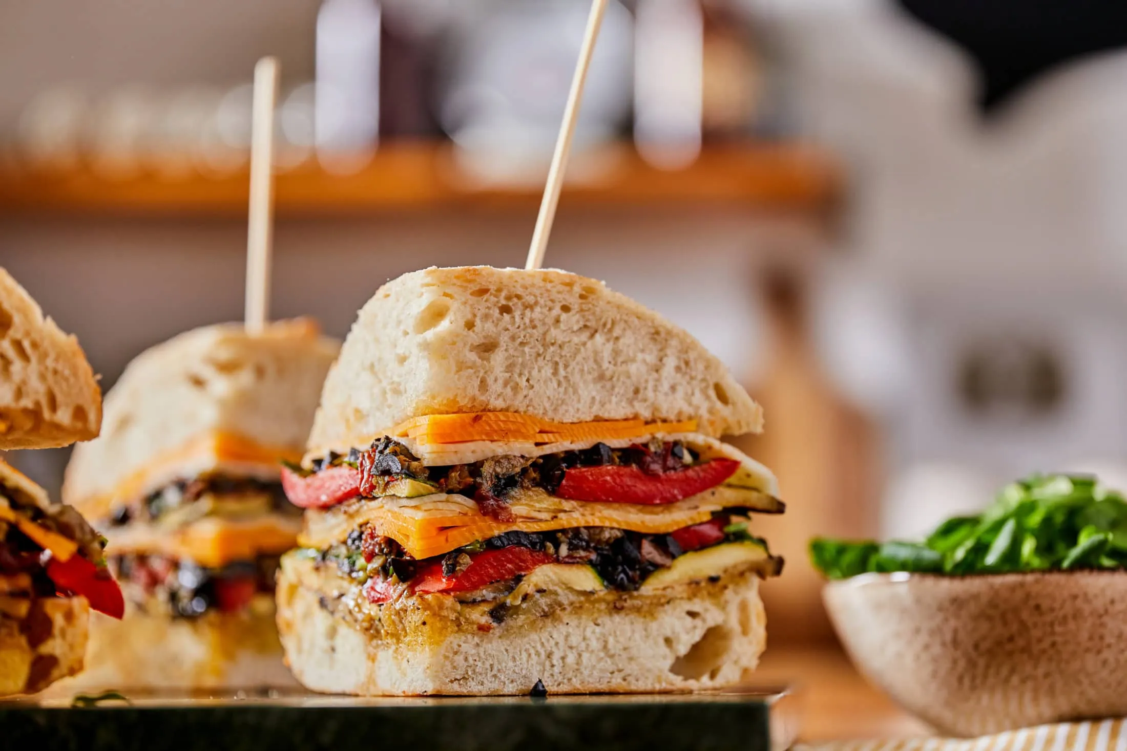 Vega muffuletta szendvics