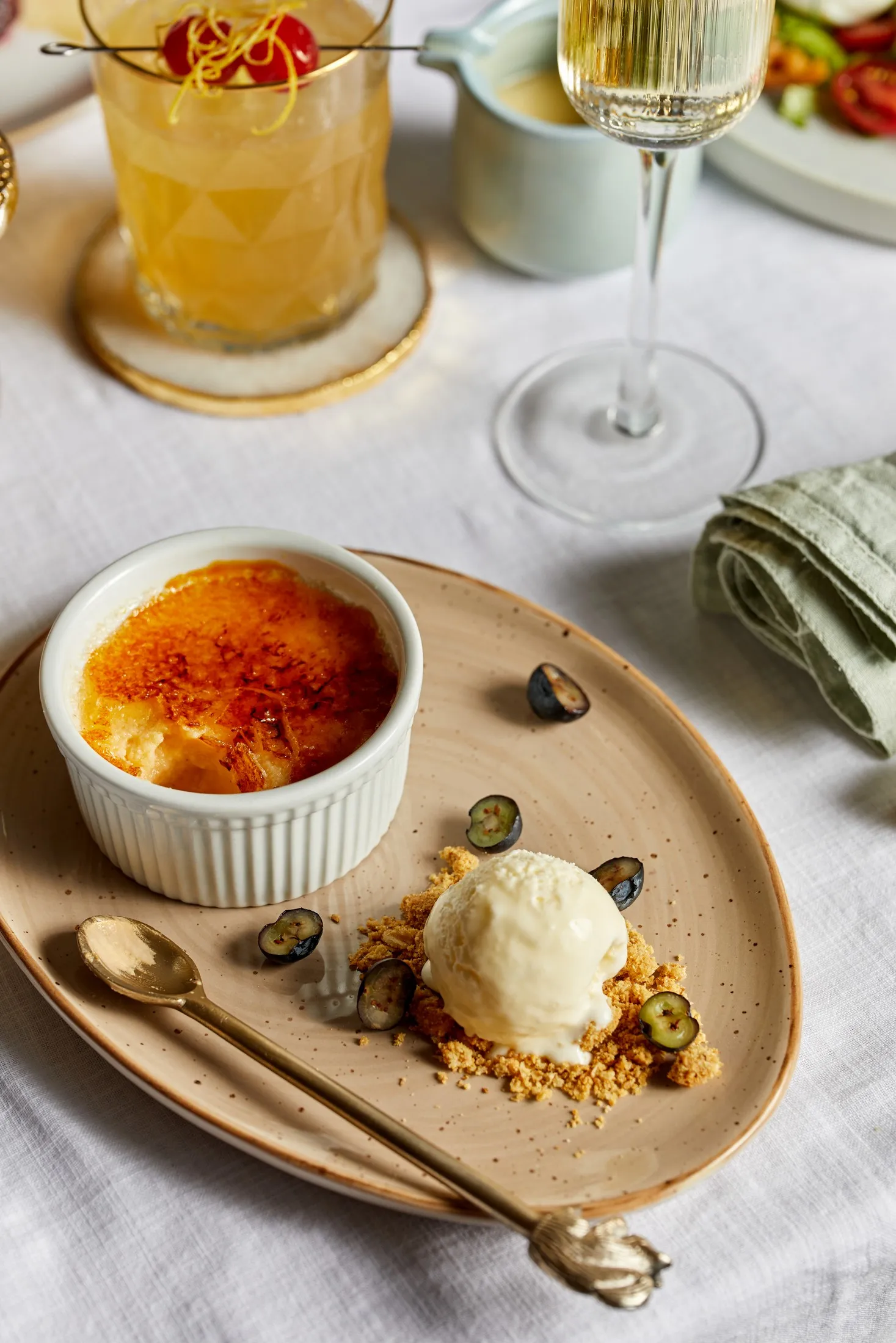 Pezsgős créme brulée fagylalttal