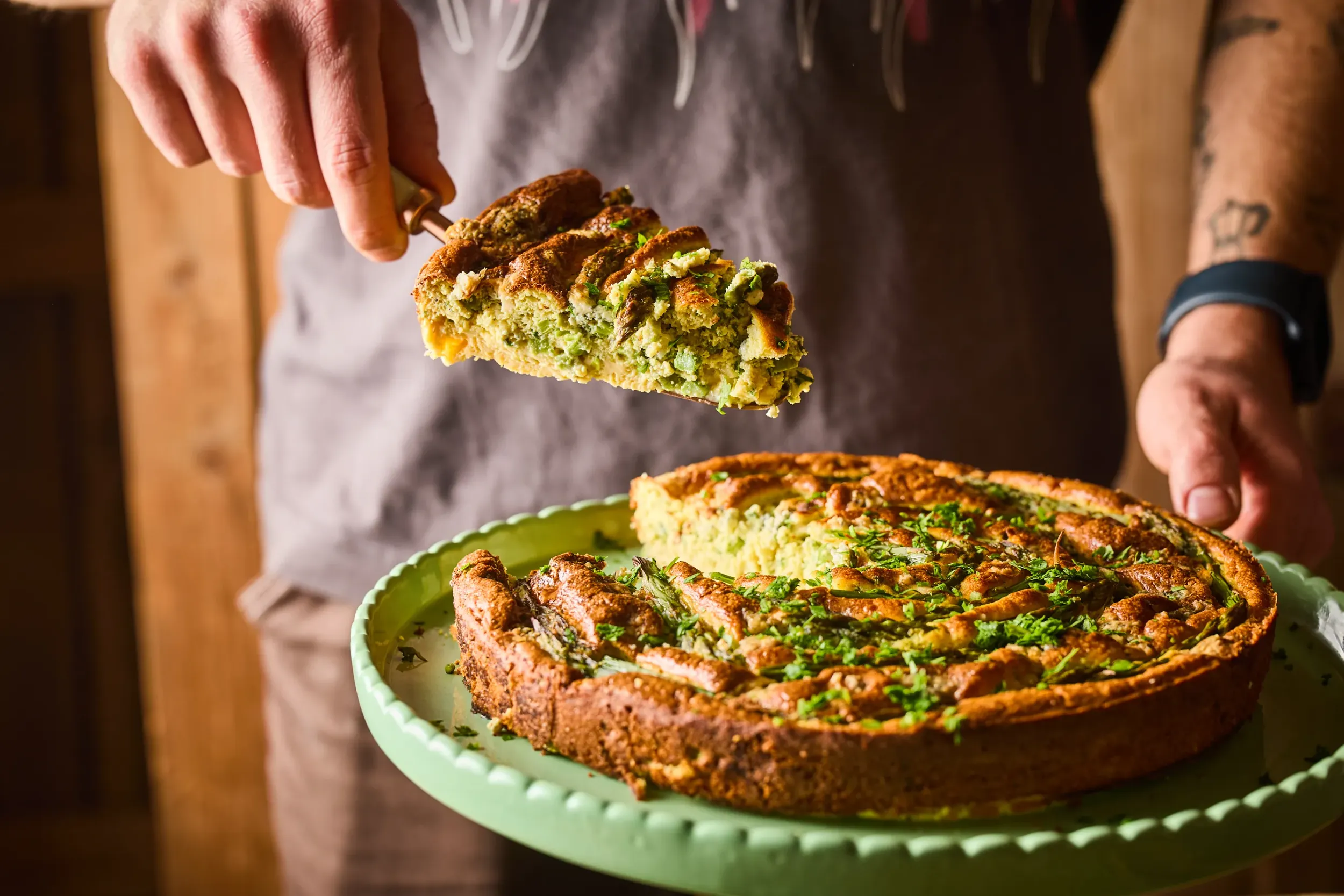 Spárgás frittata recept