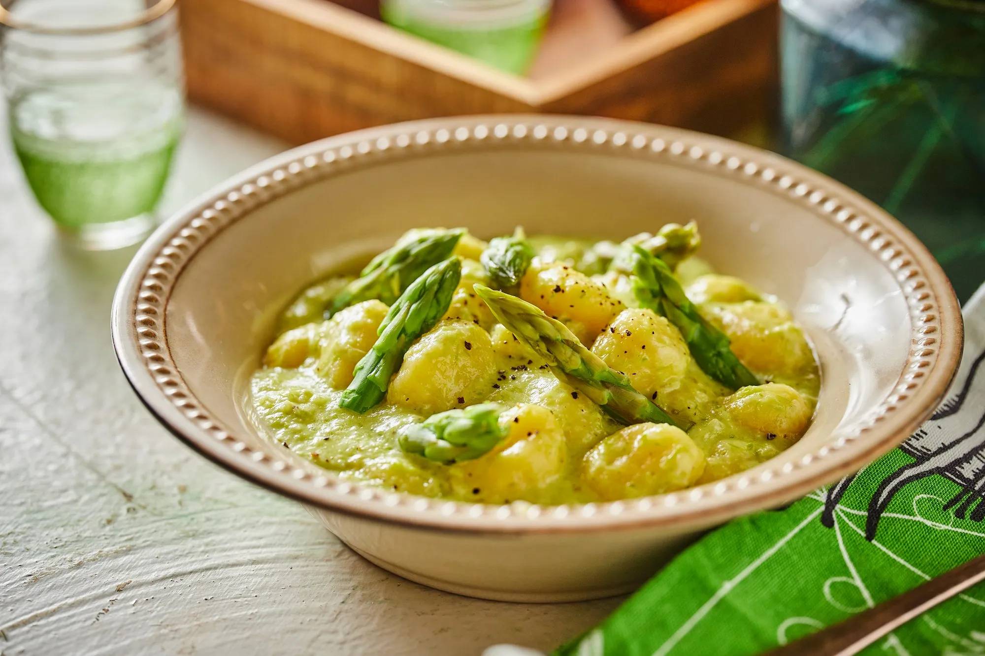 Spárgás-tejszínes gnocchi recept képpel