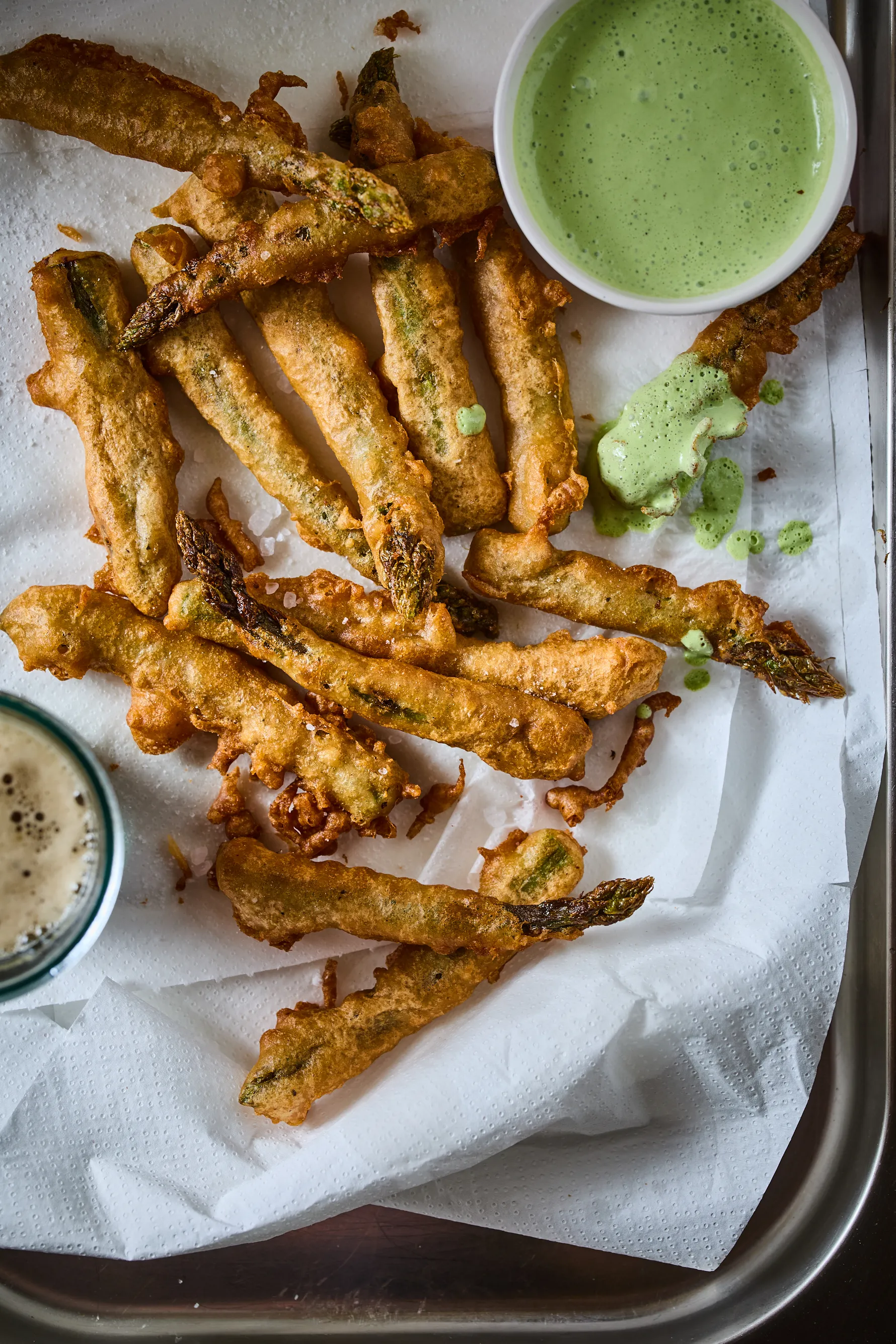 Spárgás tempura bazsalikomos mártogatóssal