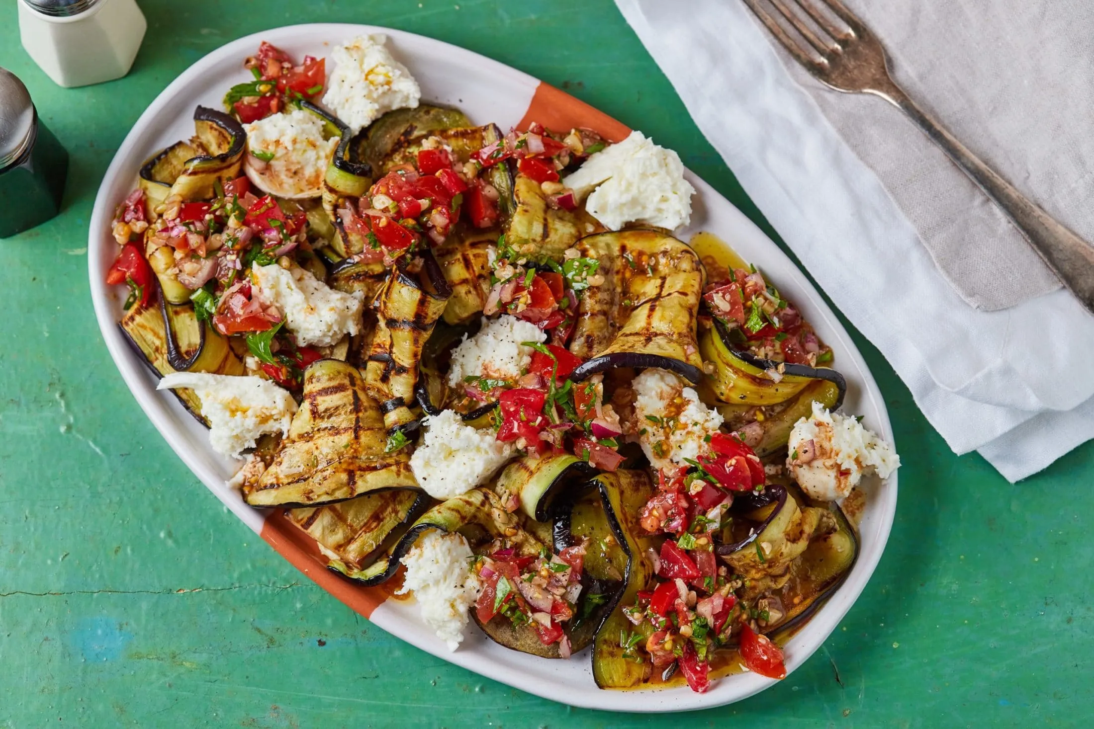 sült padlizsán saláta, padlizsános recept