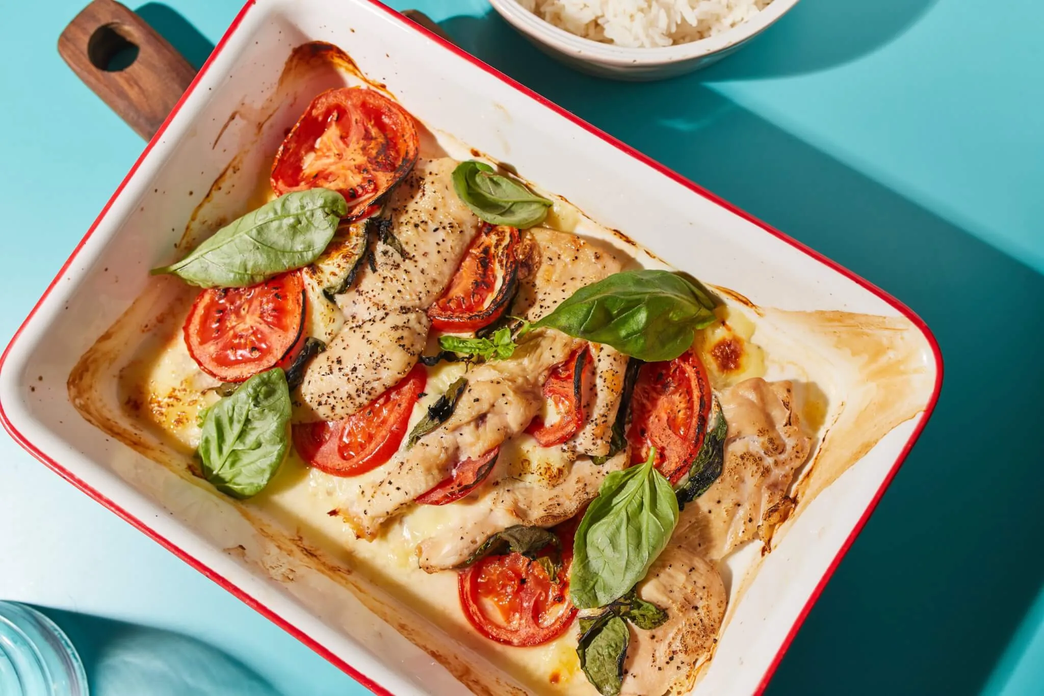 Sültcsirke-caprese basmati rizzsel